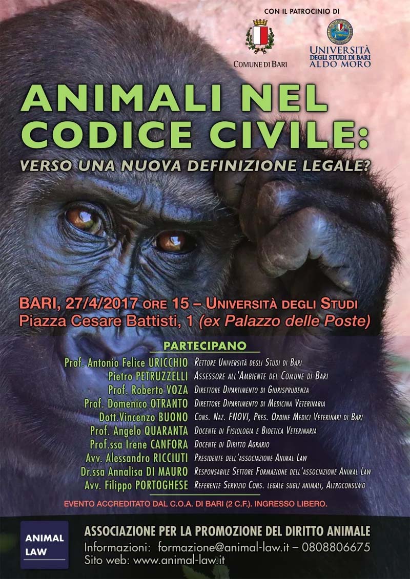 Il convegno organizzato dall'Associazione Animal Law per la presentazione della campagna campagna #esserisenzienti