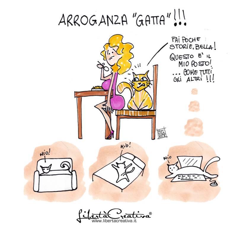 Una vignetta di Dominga Tammone, in arte Libertà Creativa: le sue illustrazioni nascono dal voler interagire creativamente con le persone in totale libertà. E’ presente su tutti i social ed ha un blog