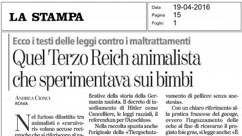 L’aberrante Terzo Reich, altro che animalista