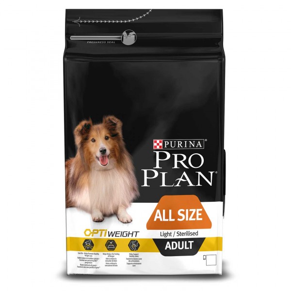 pet food contro l'obesità: purina pro plan PPD-3kg-Adult---All-Size---Light-Sterilised-Front---UK