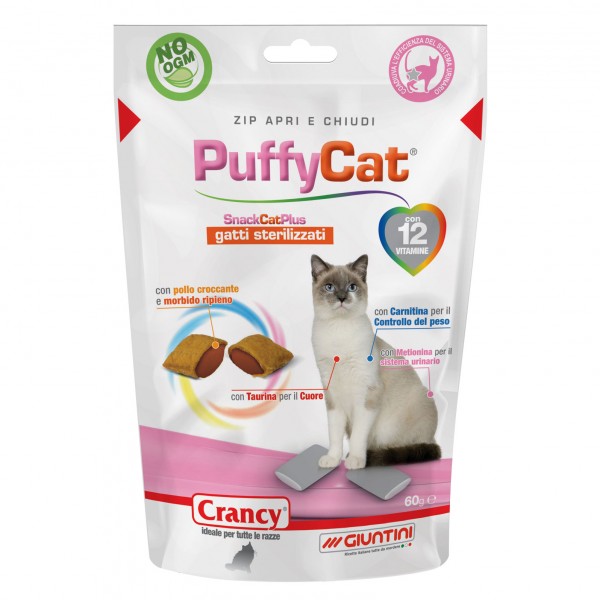 pet food contro l'obesità: crancy puffy cat puffycat Giuntini