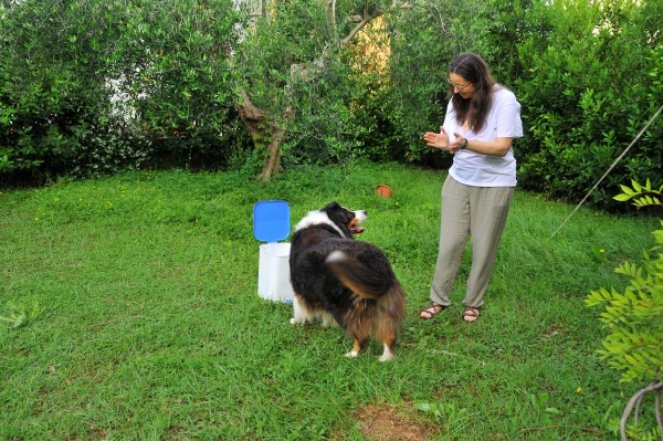 l'istruttrice Sonica Campacon un cane
