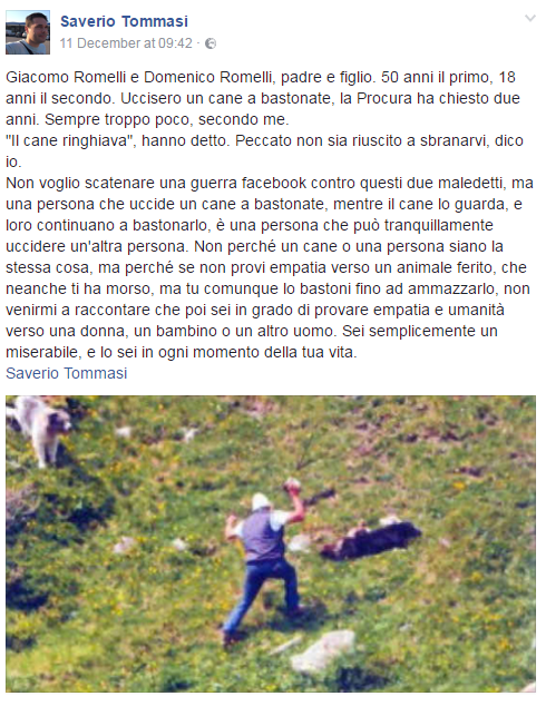 breno cane ammazzato processo assoluzione