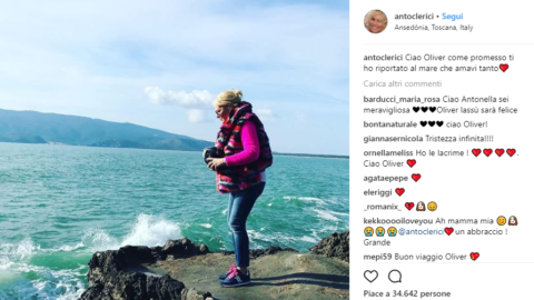 Antonella Clerici, l'ultimo addio al suo Oliver: “Ti ho riportato al mare … – Today